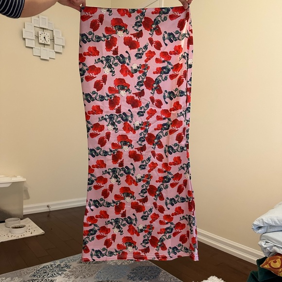 Micas Floral Print Satin Maxi Skirt - Picture 4 of 4